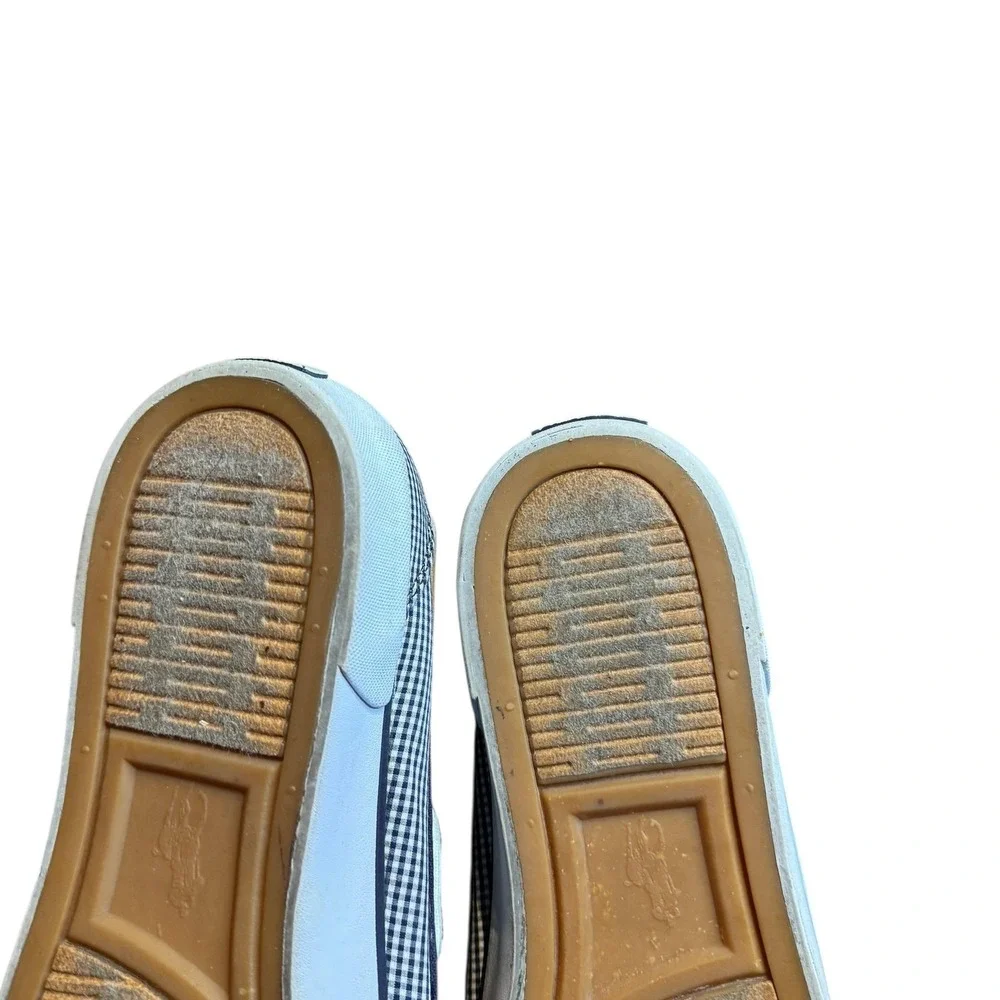 Polo Ralph Lauren Lander Shoes Mens‎ Size 12 Blue Gingham Canvas Boat Casual